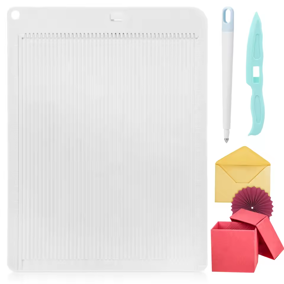 Bone Folder Tool - กระดานคะแนนอเนกประสงค์พร้อมกระดาษตารางวัด กระดานตัดกระดาษ งานฝีมือทำมือ ลายลายนูน อุปกรณ์ DIY